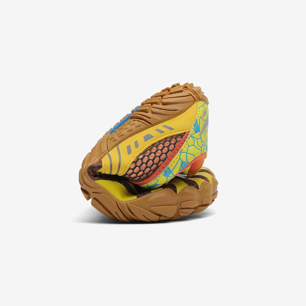Folded kids running shoes barefoot zero drop sole, wide toe box, 4mm sole Saguaro Vitality Ⅰ gold