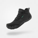 Barefoot winter boots wide toe box fleece-lined non-slip zero drop 4mm sole Will II Black adult Saguaro