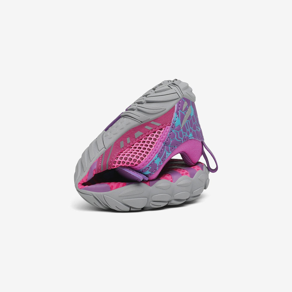 Folded tennis shoes barefoot zero drop sole, wide toe box, 4mm sole, Saguaro Vitality Ⅰ pink-velcro for kids