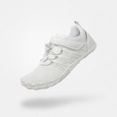 Wide width shoes barefoot zero drop sole, breathable fabric, 4mm sole Saguaro Vigor II white for adults