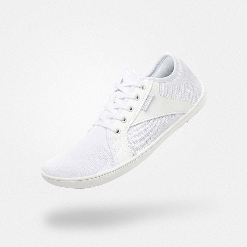 barefoot minimalist shoes wide toe box clean look comfortable zero drop 4mm sole Luck Ⅰ White adult Saguaro