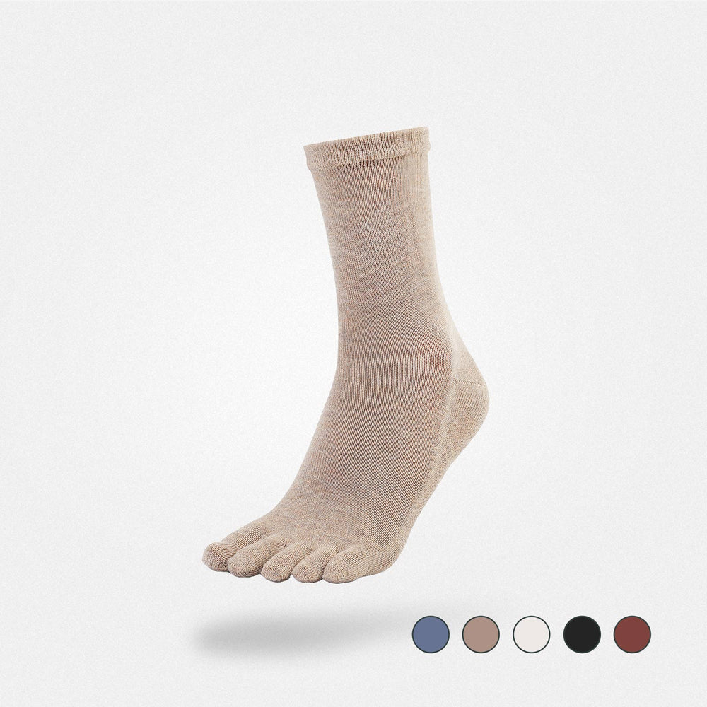 barefoot toe socks crew length seamless breathable set 1 adult Saguaro