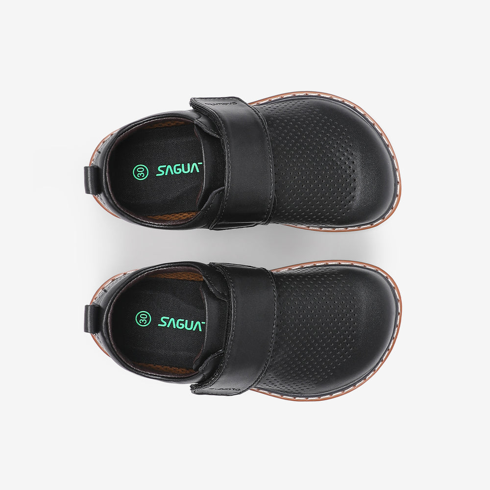 kids wide toe box shoes with breathable perforated leather