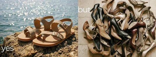 YES BUT comparison of SAGUARO barefoot shoes and conventional high-heeled shoes