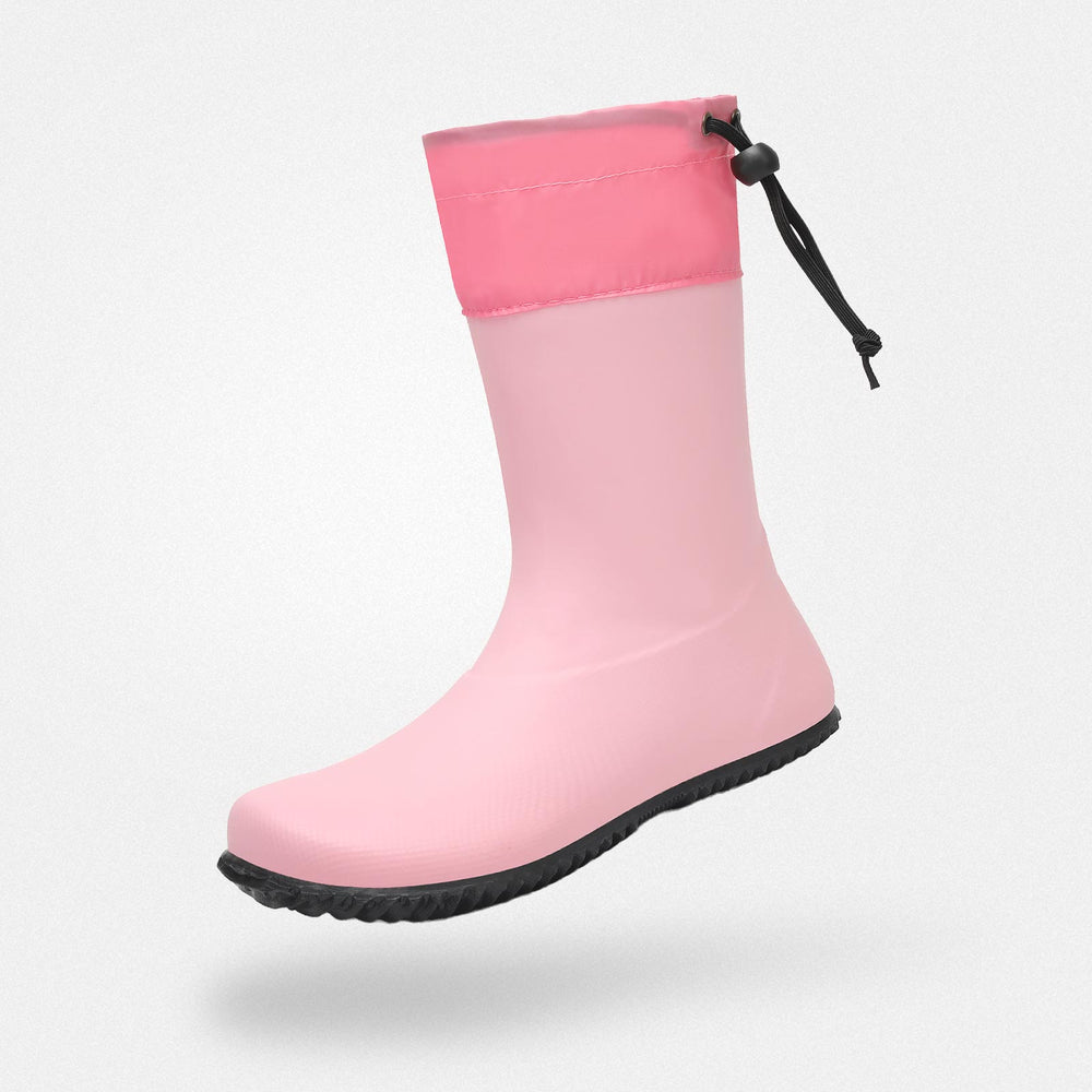 Barefoot Wellies wide feet friendly non-slip 4mm sole zero drop Brisk I Pink adult Saguaro