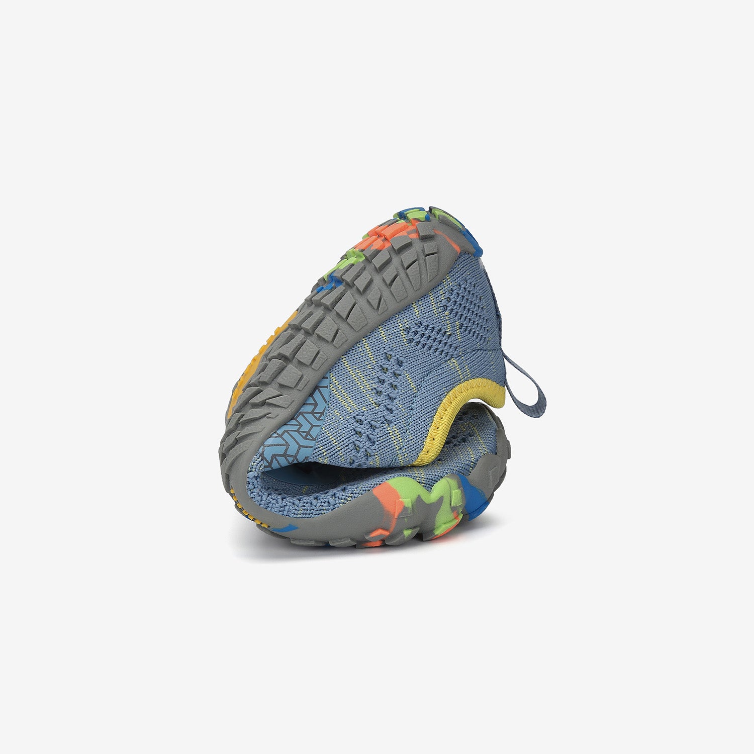 Folded kids tennis shoes barefoot zero drop sole, wide toe box, 4mm sole, Saguaro Smart Ⅰ sky blue