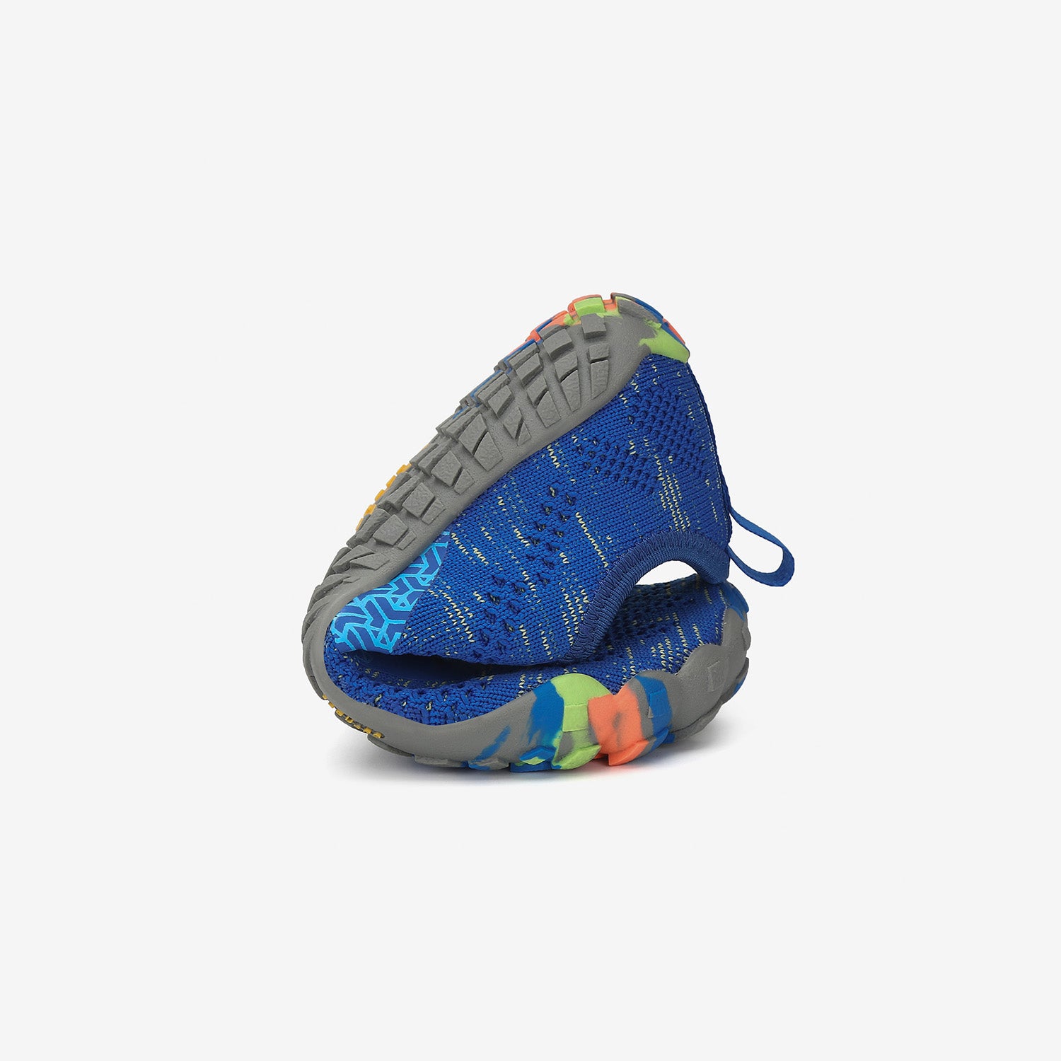 Folded kids running shoes barefoot zero drop sole, wide toe box, 4mm sole, Saguaro Smart Ⅰ blue
