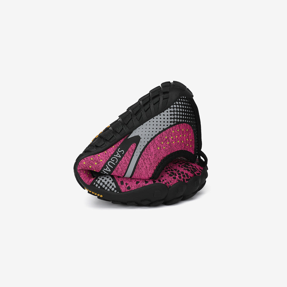 Flexible wide width sneakers barefoot zero drop sole, non-slip, 4mm sole Saguaro Fast Ⅰ pink for adults