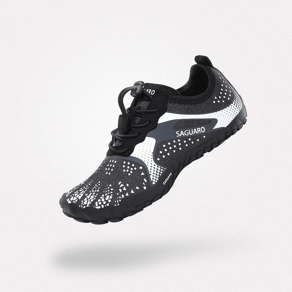 Kids trainers barefoot zero drop sole, wide toe box, 4mm sole Saguaro Fast Ⅰ white