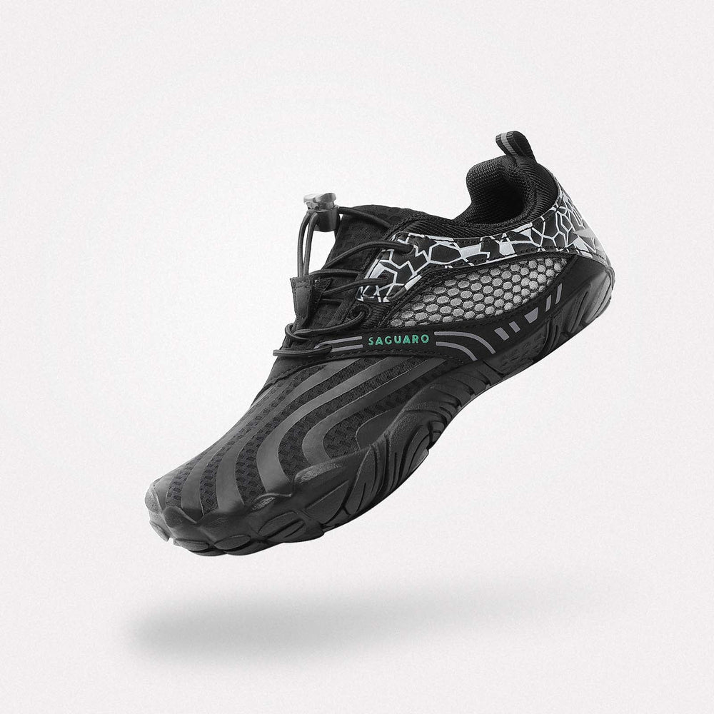 Kids trainers barefoot zero drop sole, wide toe box, 4mm sole Saguaro Vitality Ⅰ black