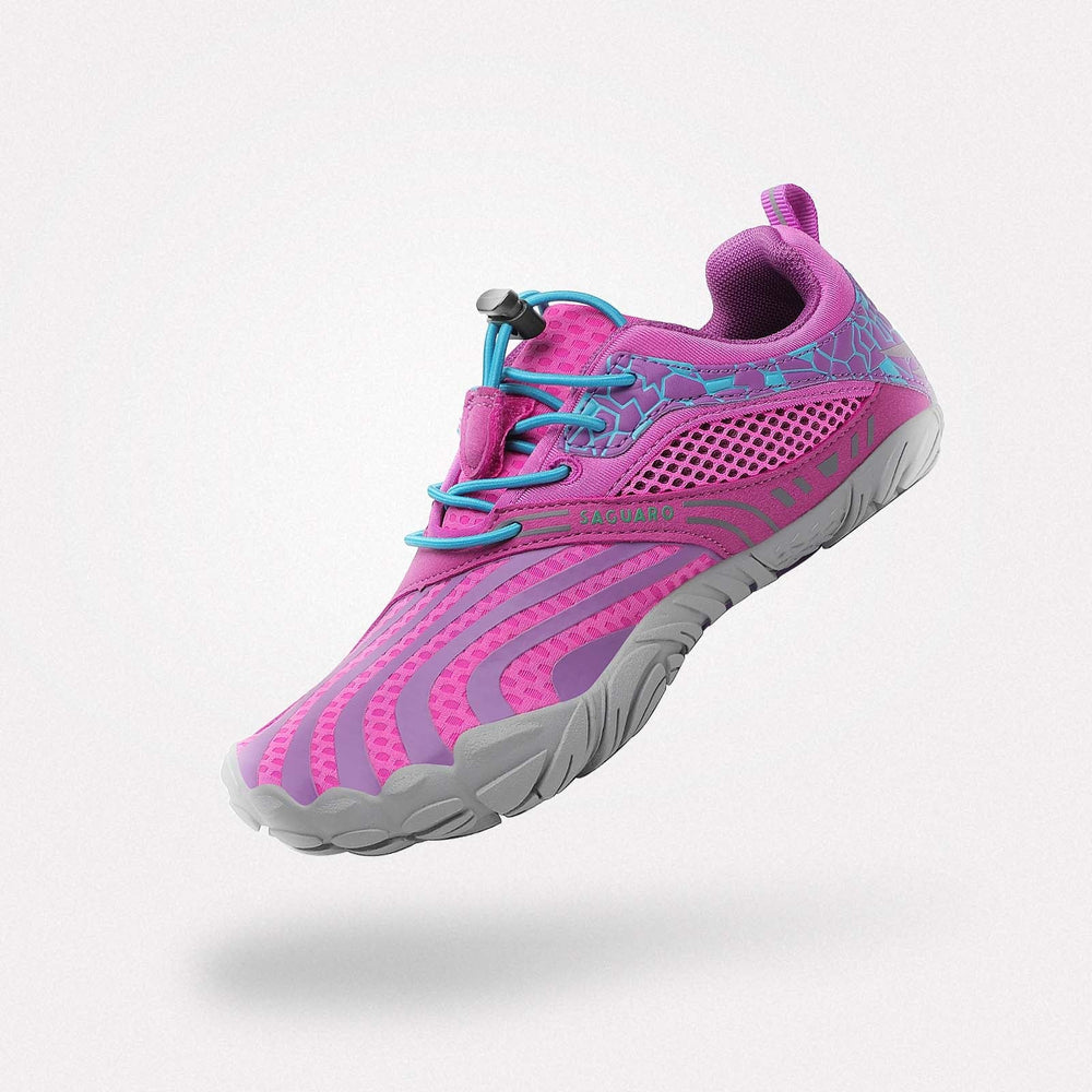 Tennis shoes barefoot zero drop sole, wide toe box, 4mm sole, Saguaro Vitality Ⅰ pink for kids