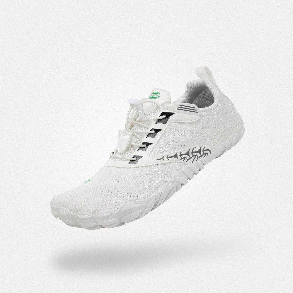 Wide width shoes barefoot zero drop sole, machine washable, 4mm sole Saguaro Free Ⅰ white for adults