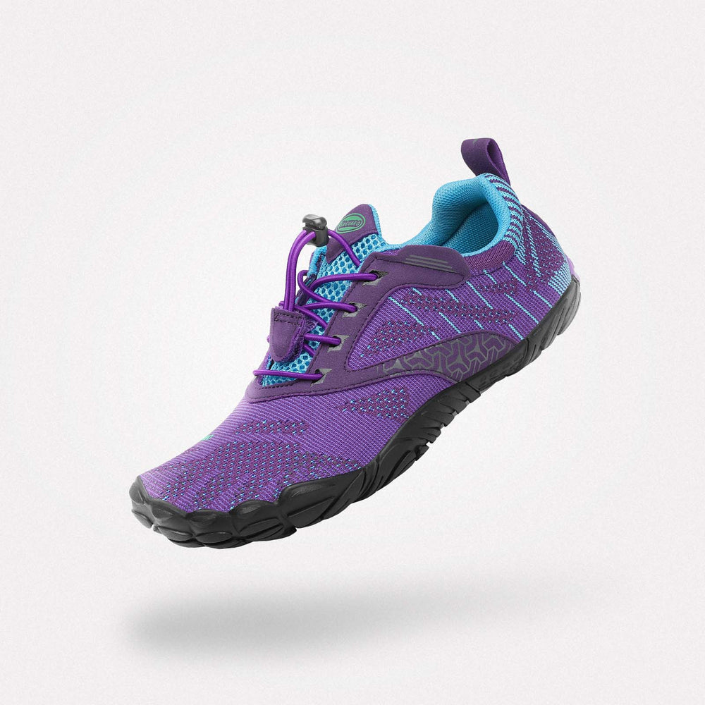 Fitness shoes barefoot zero drop sole for weightlifting workout, 4mm sole Saguaro Free Ⅰ purple for adults