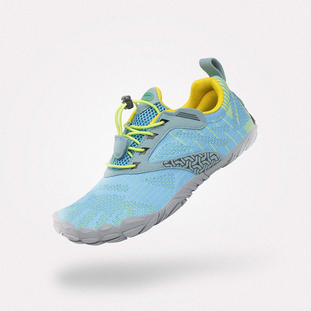 Running shoes barefoot zero drop sole, comfortable toe space, 4mm sole Saguaro Free Ⅰ sky blue for adults