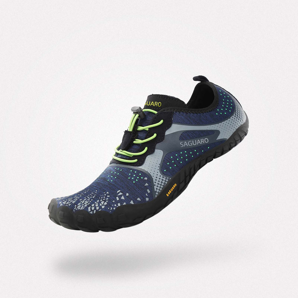 Fitness walking shoes barefoot zero drop sole, comfortable toe space, 4mm sole Saguaro Fast Ⅰ blue for adults