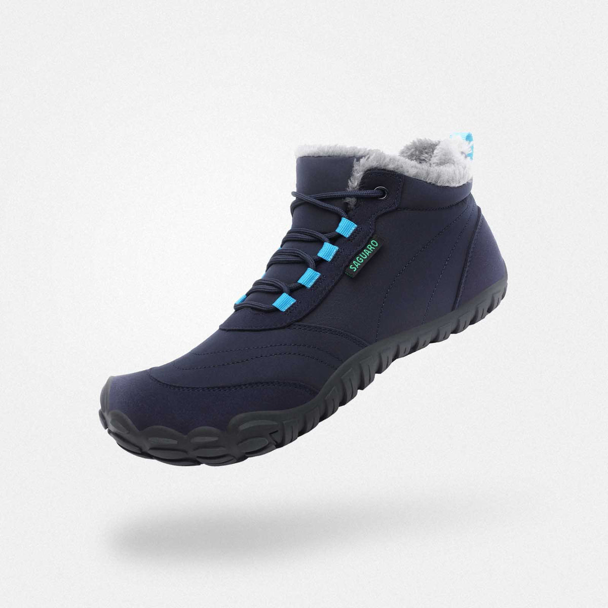 Barefoot boots thermal insulated wide feet friendly non-slip zero drop 4mm sole Will II DarkBlue adult Saguaro