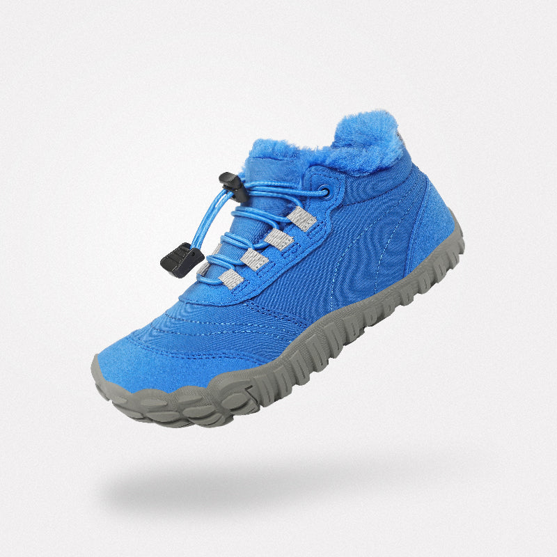 Barefoot toddler snow boots wide toe box cold-proof non-slip zero drop 4mm sole Will II Blue toddler Saguaro