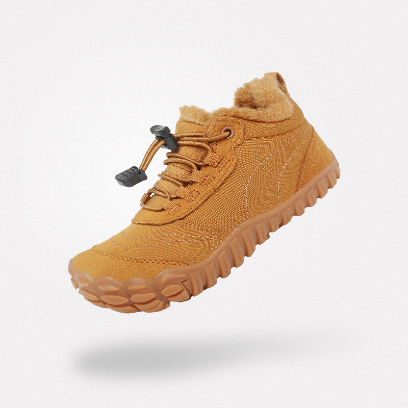 Barefoot kids winter boots wide toe box fleece-lined non-slip zero drop 4mm sole Will II Brown toddler Saguaro