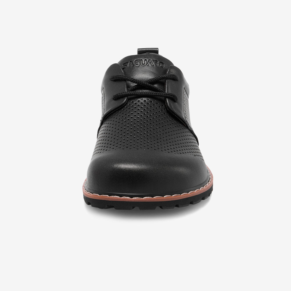 breathable leather shoes with wide toe box