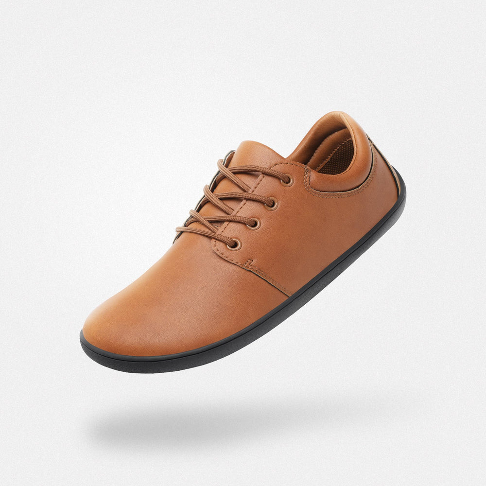 vegan brown dress shoes NAE Vegan Shoes Jake Men's Vegan Leather Blucher Shoes Brown UK8 EU42 US9