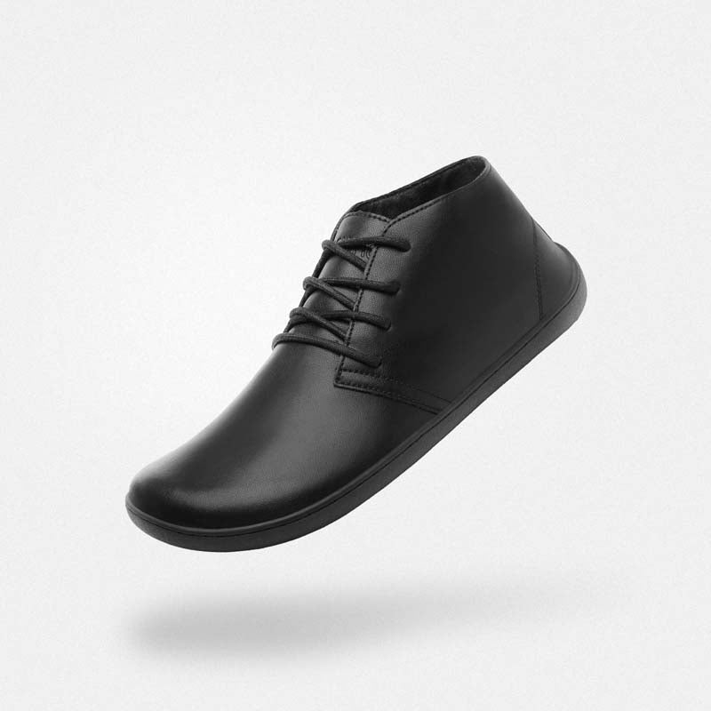 barefoot formal office shoes wide feet friendly dress comfortable zero drop 4mm sole Noble I Black adult Saguaro
