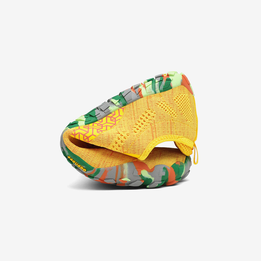 Folded walking shoes barefoot zero drop sole, wide toe box, 4mm sole Saguaro Smart II yellow for adults