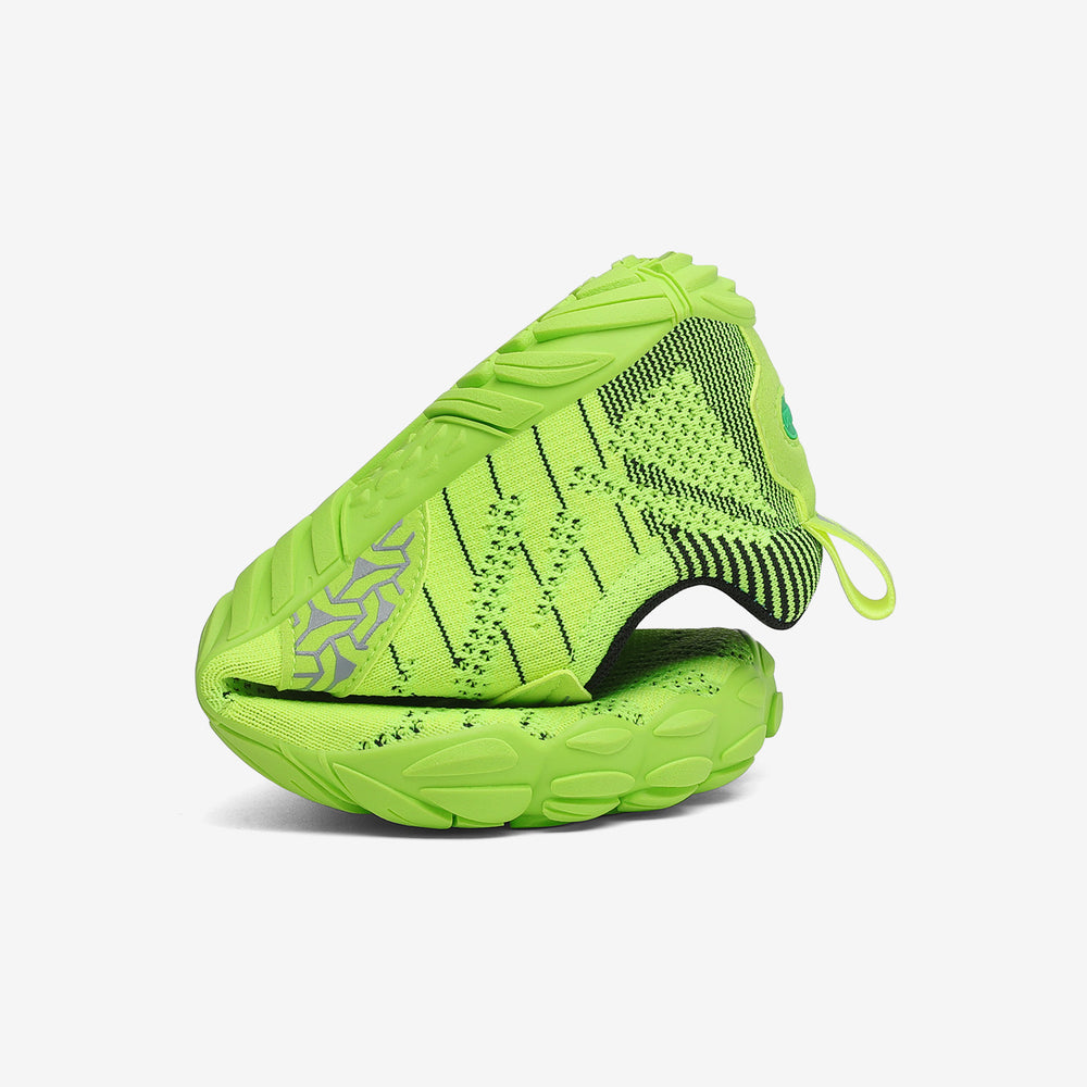 Folded training shoes barefoot zero drop sole, lightweight flexible, 4mm sole Saguaro Free Ⅰ fluorescent green for adults