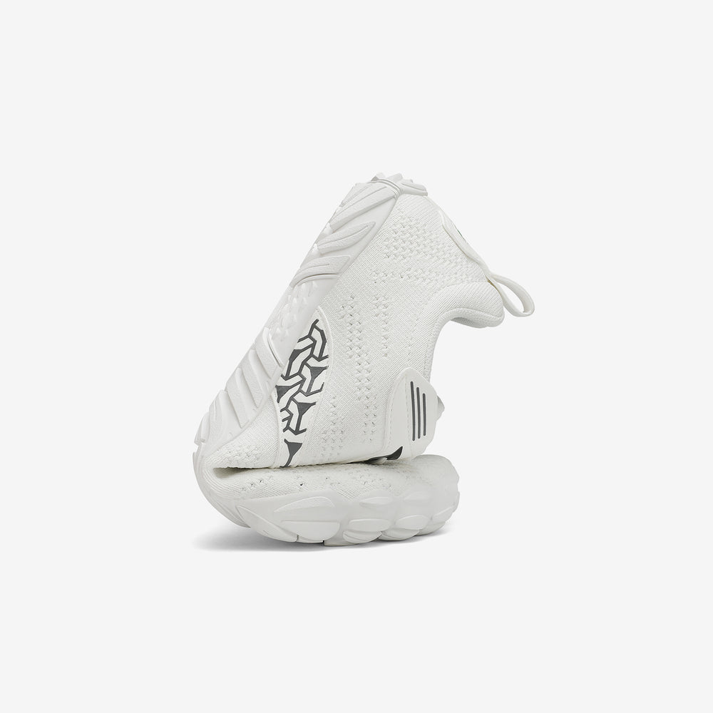 Folded view of wide width shoes barefoot zero drop sole, 4mm sole Saguaro FreeⅠ white for adults