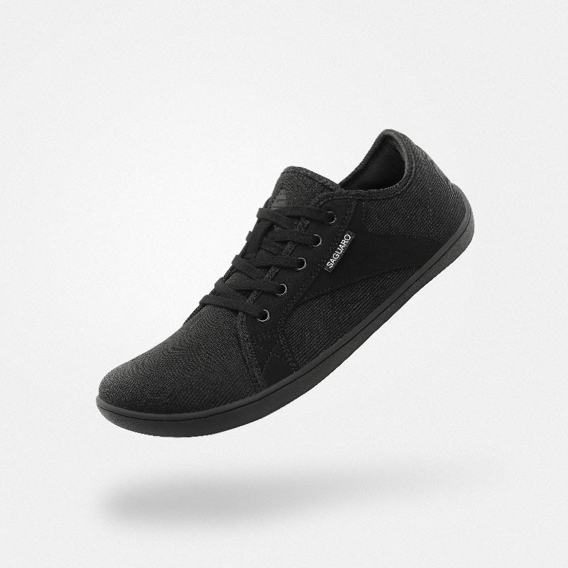 barefoot urban shoes wide feet friendly versatile flexible zero drop 4mm sole Luck Ⅰ Black adult Saguaro
