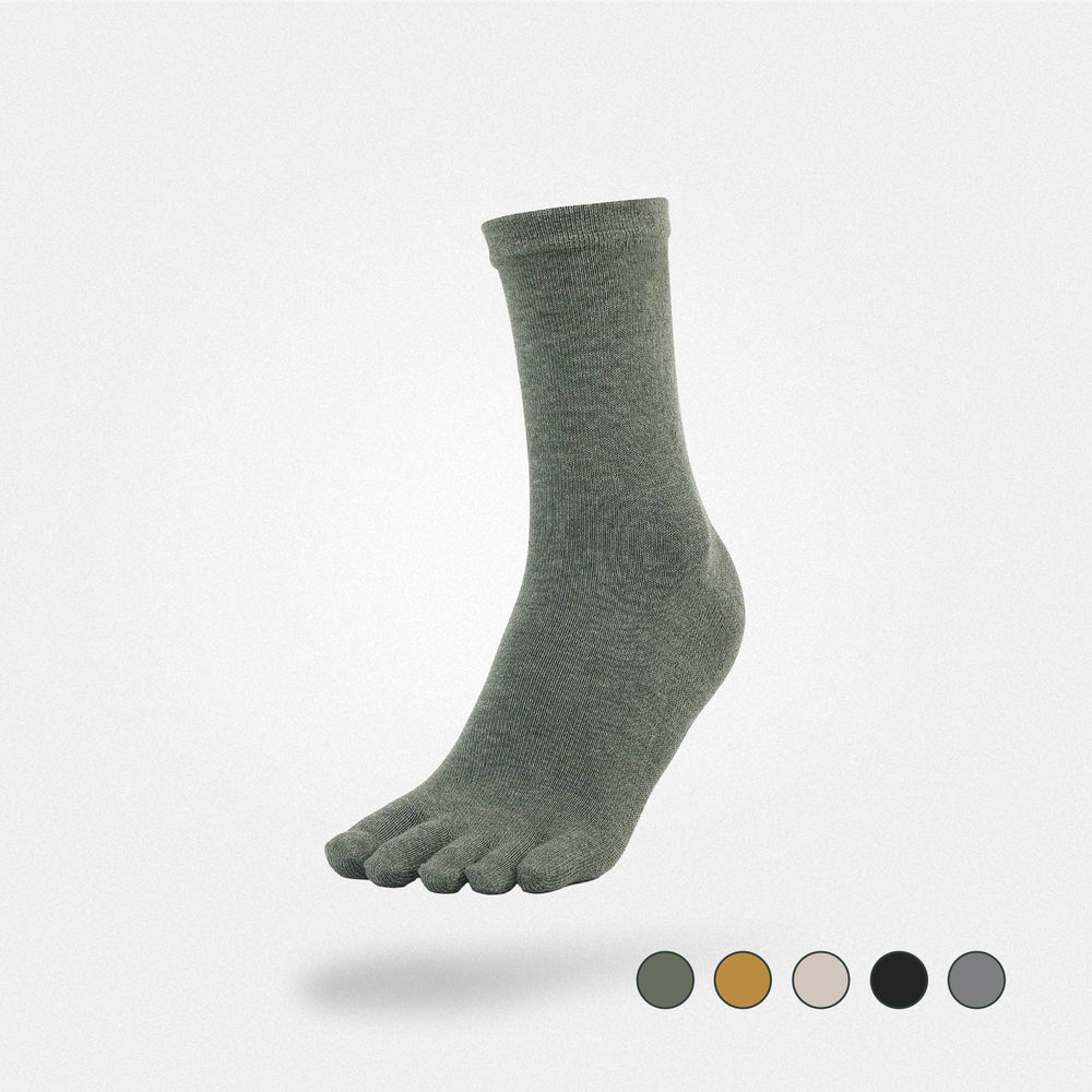 barefoot toe socks crew length seamless breathable set 2 adult Saguaro