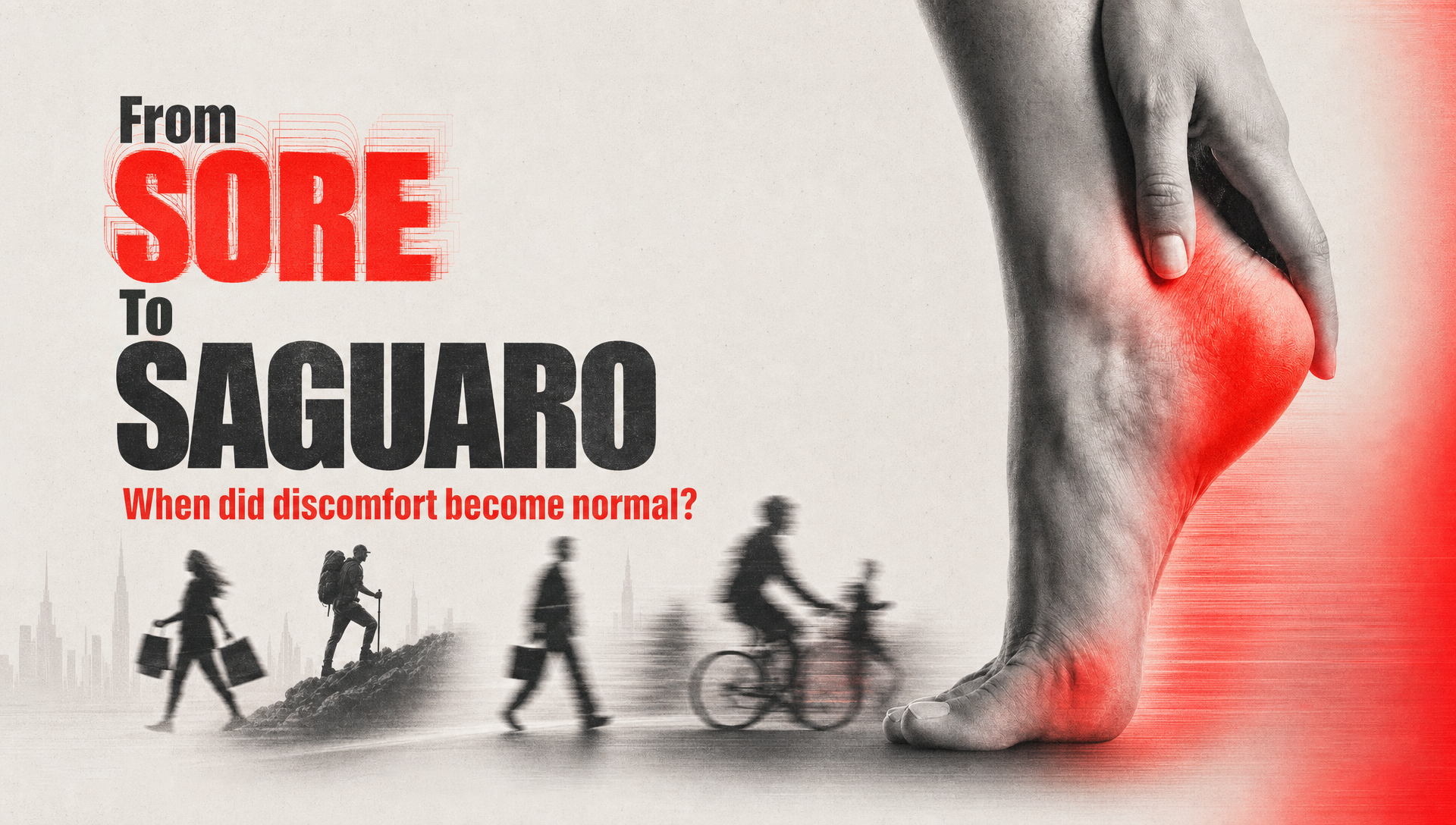 Foot discomfort and movement fatigue caused by modern shoes and disconnected movement